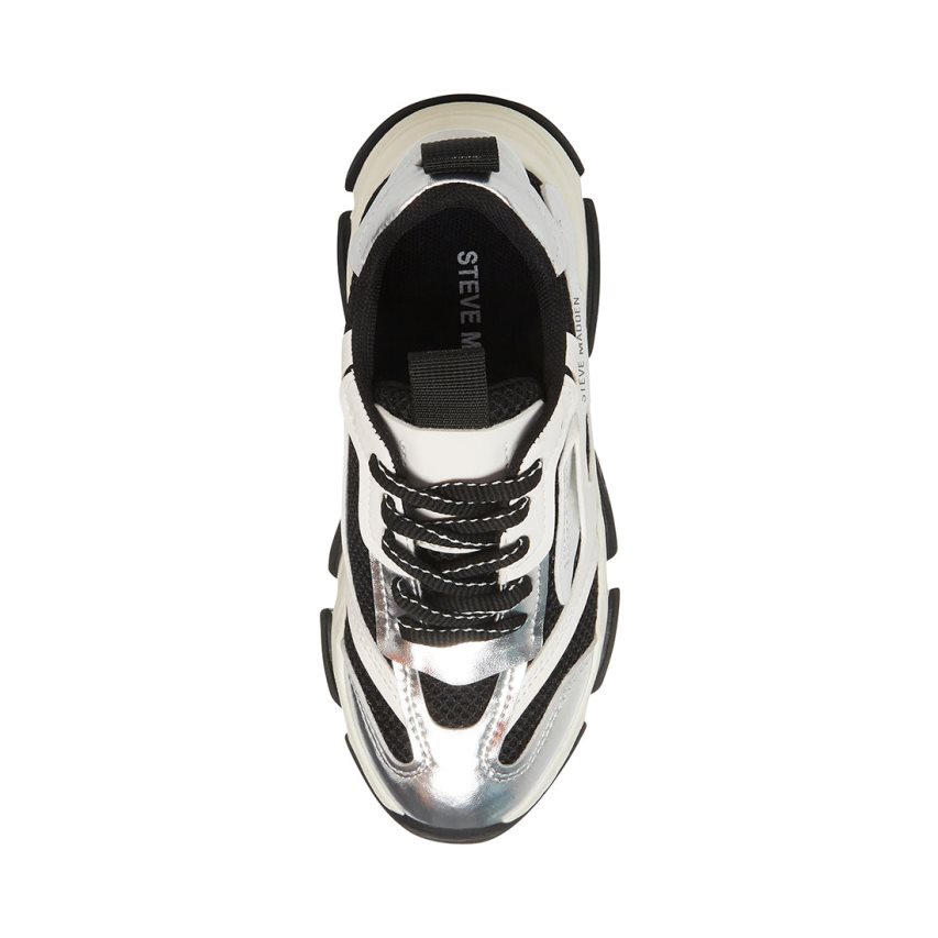 Silver / White / Black Steve Madden Jpossess Kids' Sneakers | PH 2930DYX